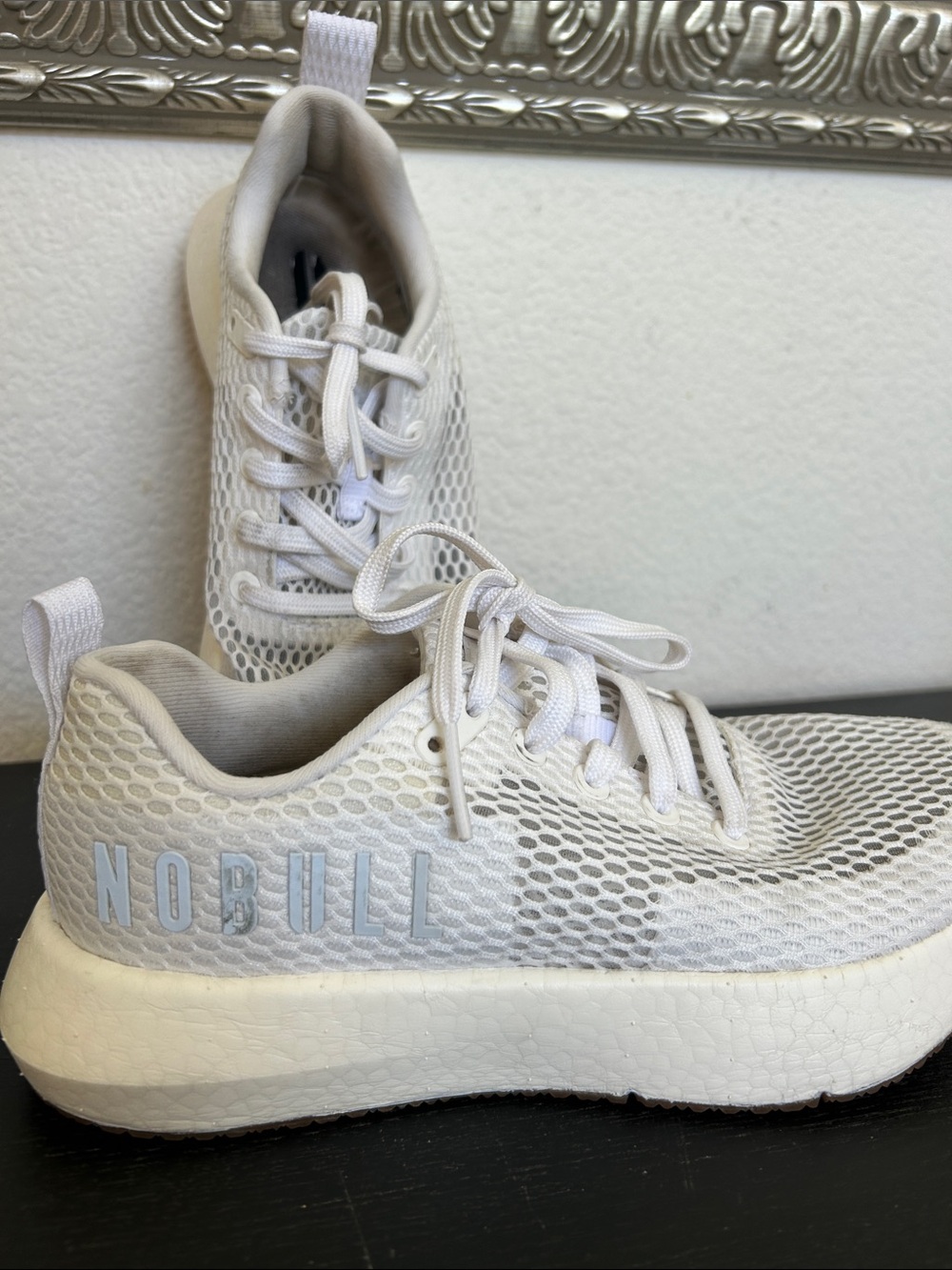 NOBULL White Mesh Platform Sneakers